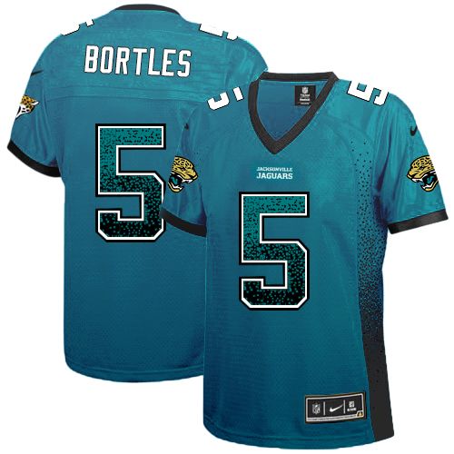 Women's Elite Blake Bortles Nike Jersey Teal Green - #5 Drift Fashion NFL Jacksonville Jaguars